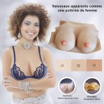 Buste faux seins, vaisseaux apparents, encolure ronde