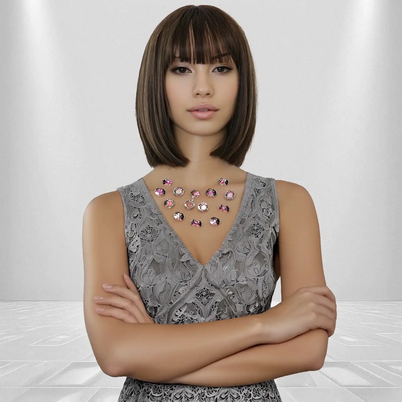 Perruque courte bob avec frange – Style naturel et élégant