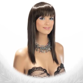 Perruque longue Allison châtain