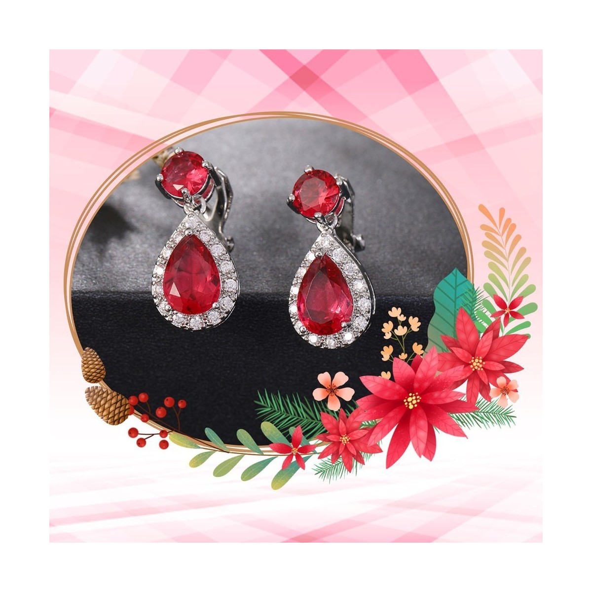 Boucles d'oreilles clips, éclatante de beauté Boucles d'oreilles clips, éclatante de beauté